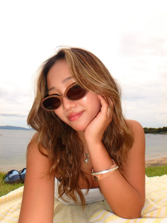 Cat Summer Clear Beige Sunglasses — Novea キャットアイ サングラス