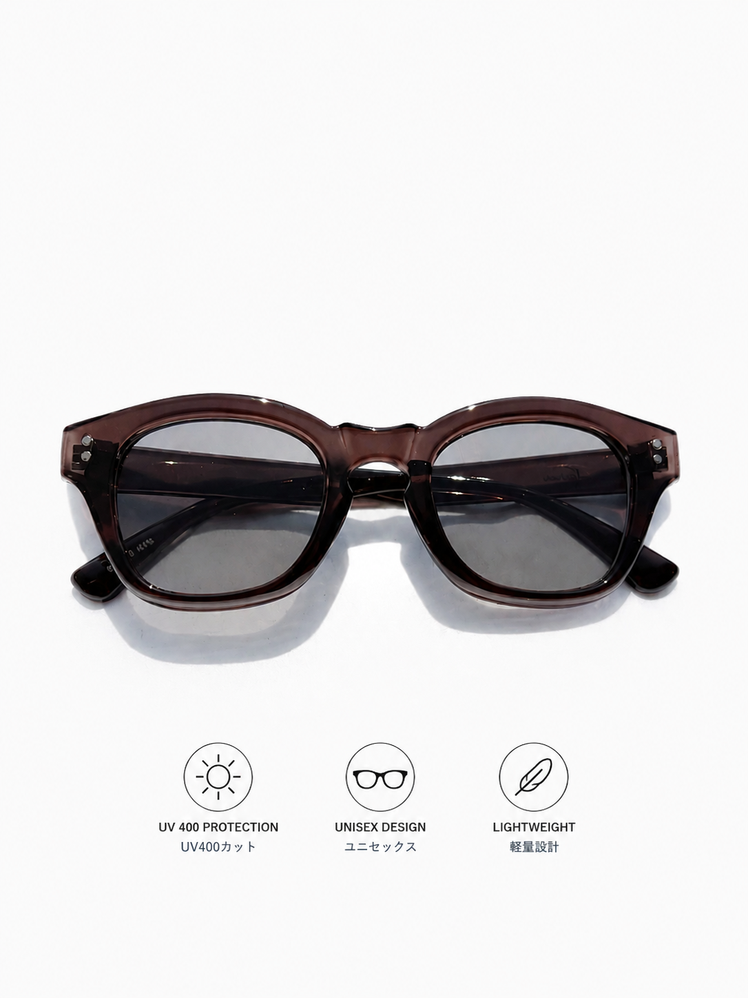 Novea Original Clear/Light Smoke Sunglasses - UV400カット ユニセックス 軽量設計